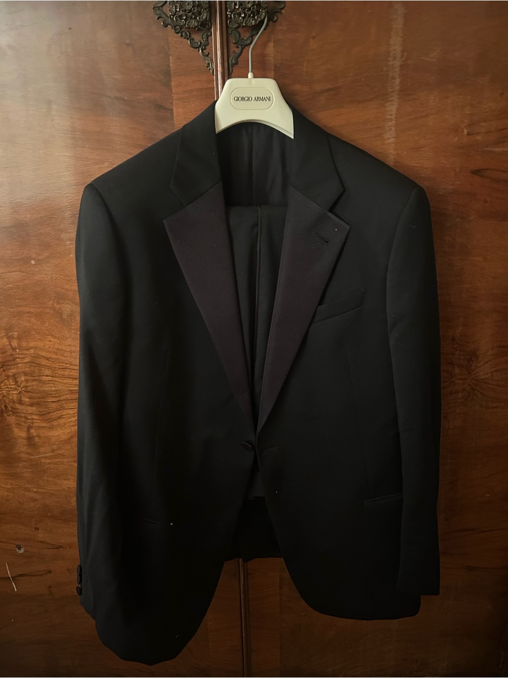 Giorgio Armani Black Men's Tuxedo Jacket with Satin Lapel